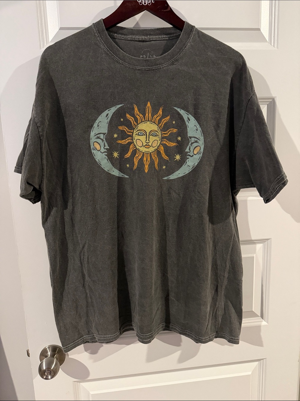 PACSUN Sun & Moon Graphic Tee - Charcoal